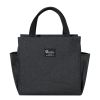1pc Thermal Insulation Solid Color Double Pocket Large Capacity Bento Pack; Cationic Lunch Box - Grey