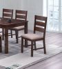 Contemporary Antique Cherry 7pc Dining Set Table And 6x Side Chairs Melamine Table Top Fabric Cushion Seats Chairs Solid wood Dining Room Furniture -