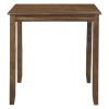 Brown Finish 5pc Counter Height Set Dining Table and 4 Chairs Upholstered Seat Wooden Kitchen Dining Furniture Set Transitional Style - as Pic