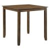 Brown Finish 5pc Counter Height Set Dining Table and 4 Chairs Upholstered Seat Wooden Kitchen Dining Furniture Set Transitional Style - as Pic