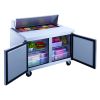 Dukers DSP48-12-S2 Commercial 2-Door Refrigerated Sandwich Salad Food Prep Table in Stainless Steel - stainless ateel - R290