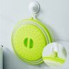 1pc Microwave Splatter Cover; Heating Folding Cover; Silicone Fresh-keeping Cover; Oil-proof Splash-proof Cover With Hook Cooking Lid - Gray