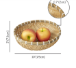 Wicker Wire Fruit Storage Basket | Rustic Decorative Fruit Bowl for Bread Fruit Snacks - wooden