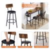 Bar Table Set with wine bottle storage rack. Rustic Brown,47.24'' L x 15.75'' W x 35.43'' H. - as Pic