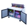 Dukers DSP48-12-S2 Commercial 2-Door Refrigerated Sandwich Salad Food Prep Table in Stainless Steel - stainless ateel - R290