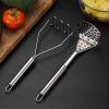 Stainless Steel Manual Potato Press; Baby Food Masher; Wavy Potato Press; Kitchen Gadgets - Round Hole Potato Press