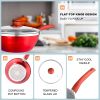 6pcs cookware set is a perfect starter kit - Red