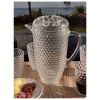 2.5 Quarts Water Pitcher with Lid, Diamond Cut Unbreakable Plastic Pitcher, Drink Pitcher, Juice Pitcher with Spout BPA Free - as Pic