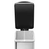 10L Step Trash Can Brushed Stainless Steel with Black Plastic Lid - Black