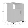 Stamford 2 Piece Kitchen Set, Delos Kitchen Island + Munich Lower Microwave Pantry Cabinet , White /Onyx - as Pic