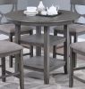 Counter Height Dining Table w Storage Shelve 4x Chairs Padded Seat Unique Design Back 5pc Dining Set Gray Color - as Pic