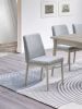 7pc Dining Set Natural Wood Grain Color Dining Table Rectangle Dining Table And Chairs Plush Comfort Fabric Dining Room Furniture - as Pic