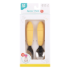 Bumkins Toddler Fork and Spoon Set, Stainless Steel & Silicone for 18 Mos+ (Pineapple) - Bumkins