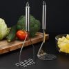 Stainless Steel Manual Potato Press; Baby Food Masher; Wavy Potato Press; Kitchen Gadgets - Round Hole Potato Press