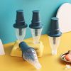 4pcs Ice Cream Molds Shapes; Frozen Ice Popsicle Maker - Dark Blue