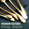 OGORI 15 Pieces Gold Serving Utensils Set Polished Stainless Steel Hostess Cutlery Set for Dinner Party Supply - Ogori