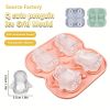 1pc Penguin Model Ice Maker Mold Whiskey Frozen Penguin Ice Cubes Spherical Ice Grid Ice Mold Food Grade Ice Storage Box - 4 Even Penguin Ice Trays -