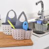 Adjustable Sink Drainer Kitchen Storage Rack Faucet Sponge Double Drainer Hanging Basket - Drainage Bag-green