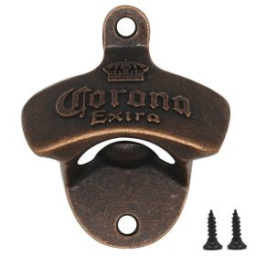 Zinc Alloy Bottle Opener Wall Mounted Vintage Retro Beer Opener Tool Accessories Bronze Color with Screws Bar Decoration Gadgets - China - A (Option: Bronze Corona)