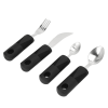 Weighted Utensils, Parkinsons Utensils Rubber Handle 4 Pieces Nonslip Grip For Parkinson - Fyydes