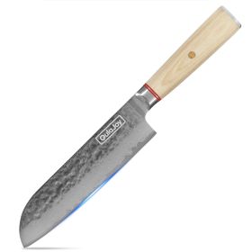 Qulajoy Nakiri Knife 6.9 Inch, Professional Vegetable Knife Japanese Kitchen Knives 67-Layers (Option: Santoku Knife)